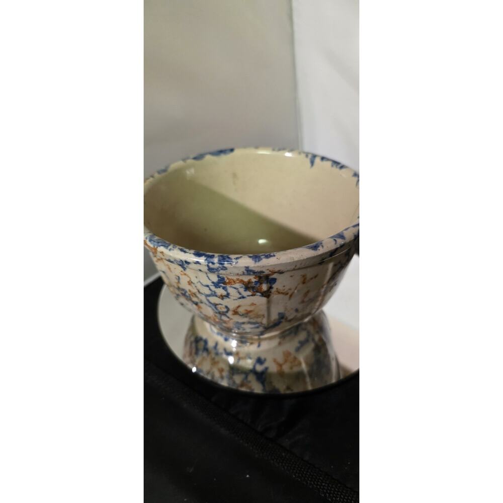 Vtg Spongeware Redwing Pottery Stoneware Bowl E.R. BCLDT WHEATLAND, Wis Adv
